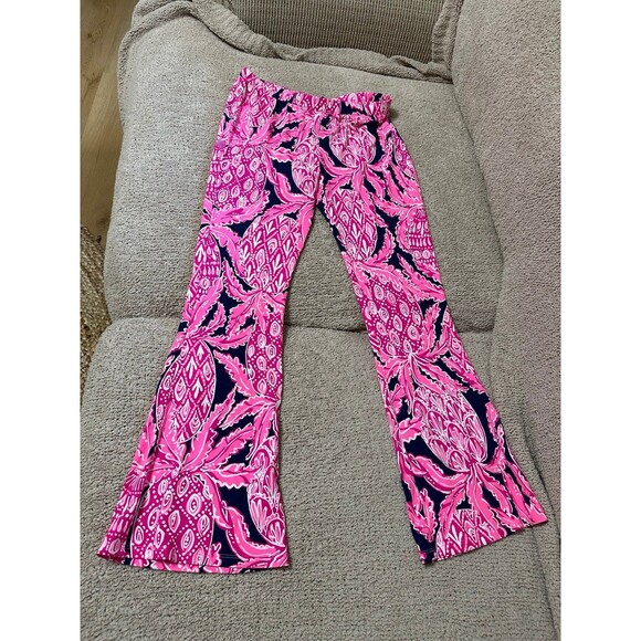 Lily Pulitzer palm tree flare pants - Picture 1 of 4